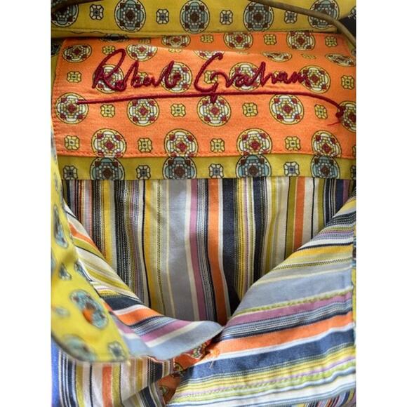 Robert Graham Knowledge Wisdom Truth Striped Button-Up Shirt Size XL - Picture 3 of 7